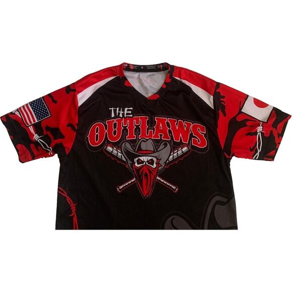 The Outlaws Mens Size S #3 Maddawg Sasebo Guns Skull Smoke Bandana Jersey Shirt - Picture 12 of 16